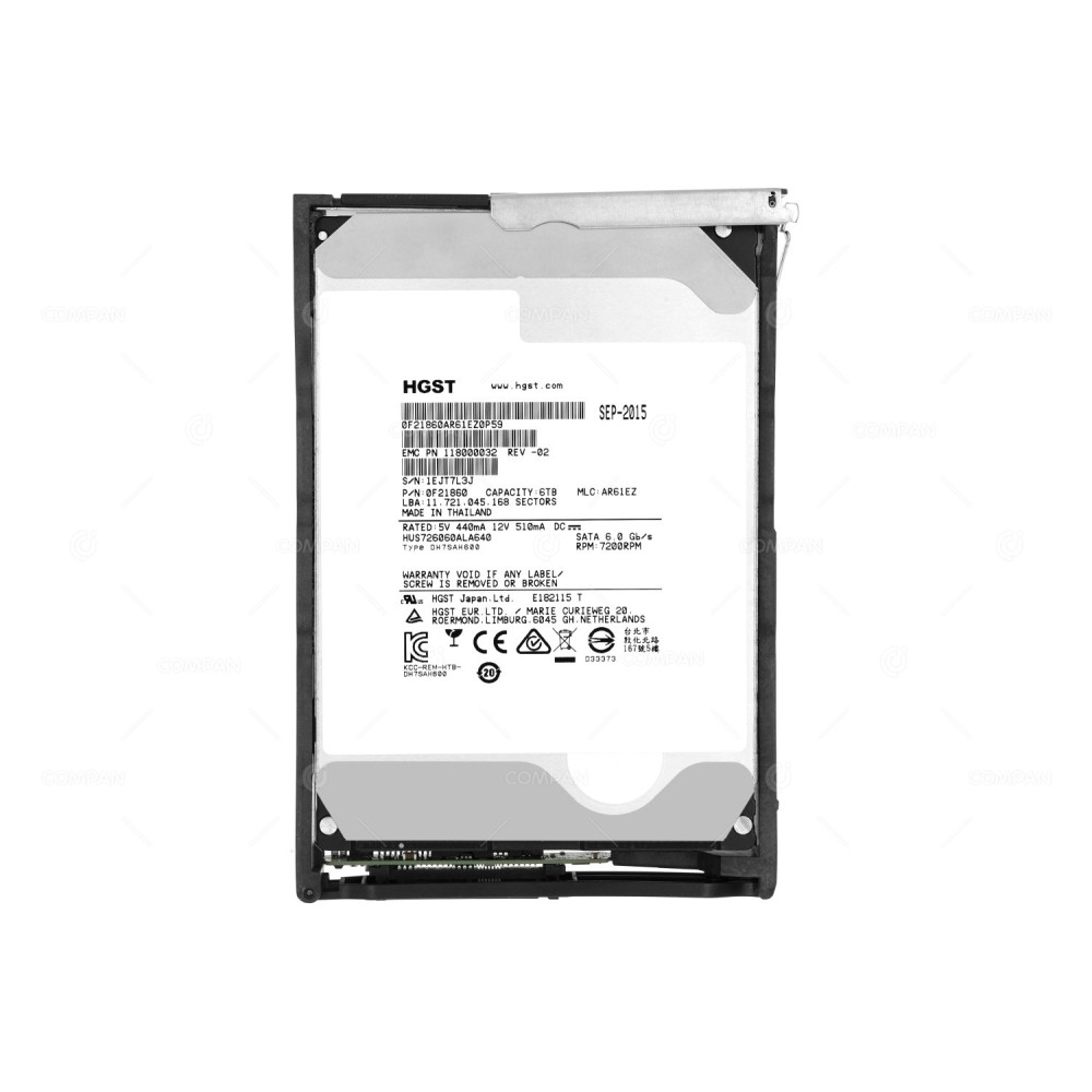 005051022 EMC HDD 6TB 7.2K SATA 6G 3.5" LFF HOT-SWAP FOR ISILON HD400